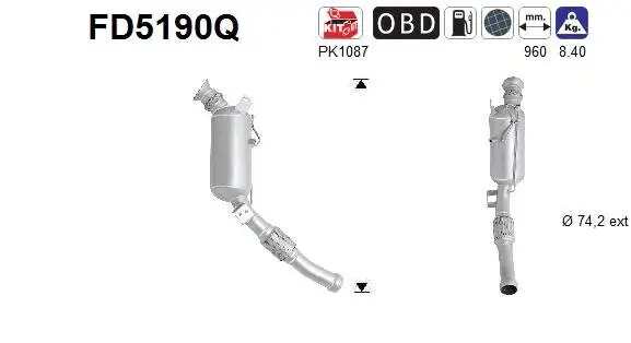 Ruß-/Partikelfilter, Abgasanlage AS FD5190Q