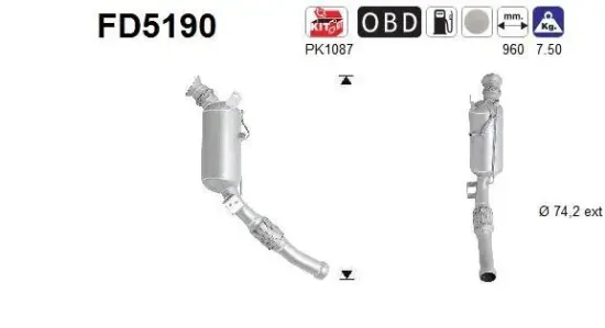 Ruß-/Partikelfilter, Abgasanlage AS FD5190 Bild Ruß-/Partikelfilter, Abgasanlage AS FD5190