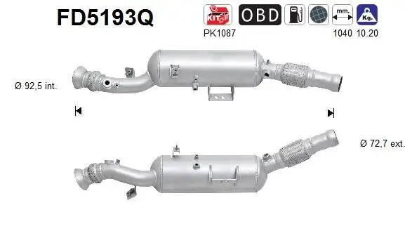 Ruß-/Partikelfilter, Abgasanlage AS FD5193Q