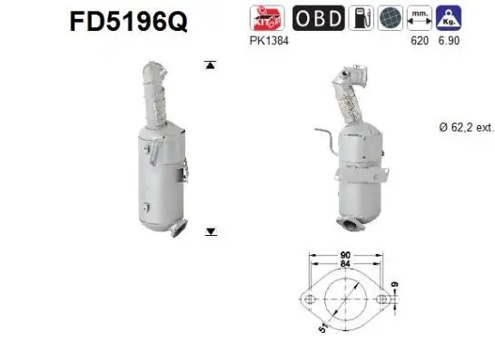 Ruß-/Partikelfilter, Abgasanlage AS FD5196Q