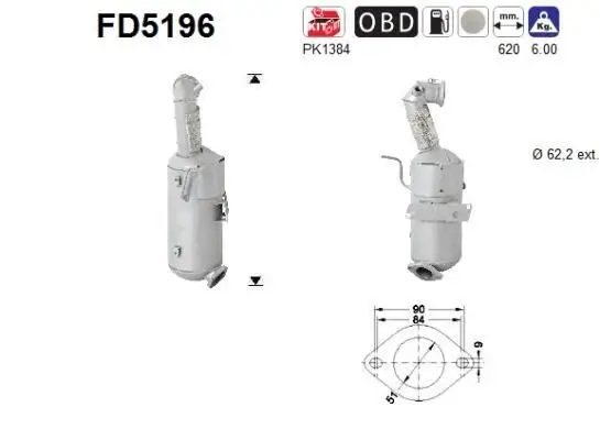 Ruß-/Partikelfilter, Abgasanlage AS FD5196 Bild Ruß-/Partikelfilter, Abgasanlage AS FD5196