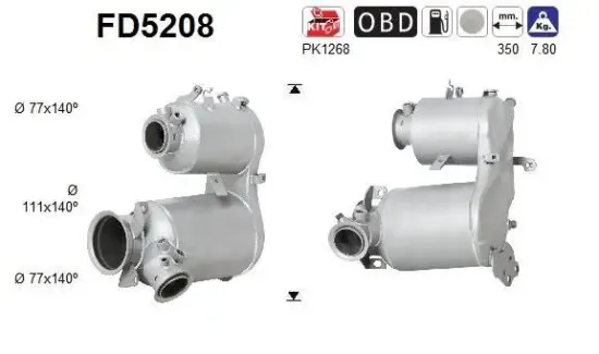 Ruß-/Partikelfilter, Abgasanlage AS FD5208 Bild Ruß-/Partikelfilter, Abgasanlage AS FD5208