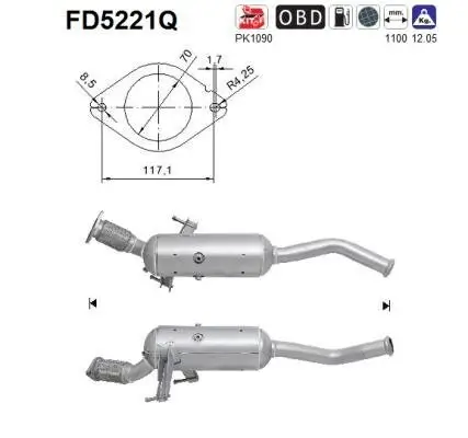 Ruß-/Partikelfilter, Abgasanlage AS FD5221Q Bild Ruß-/Partikelfilter, Abgasanlage AS FD5221Q