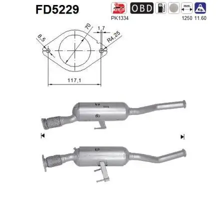 Ruß-/Partikelfilter, Abgasanlage AS FD5229