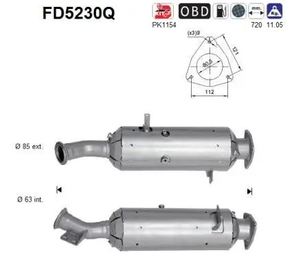 Ruß-/Partikelfilter, Abgasanlage AS FD5230Q