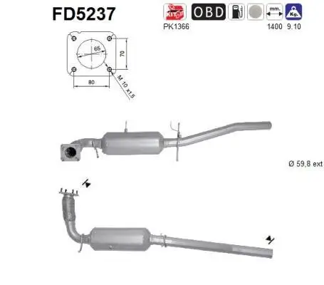 Ruß-/Partikelfilter, Abgasanlage AS FD5237