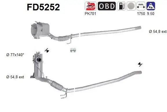 Ruß-/Partikelfilter, Abgasanlage AS FD5252