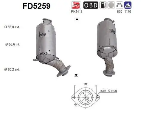 Ruß-/Partikelfilter, Abgasanlage AS FD5259