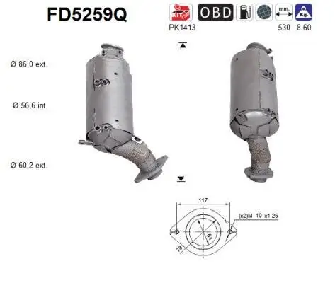 Ruß-/Partikelfilter, Abgasanlage AS FD5259Q