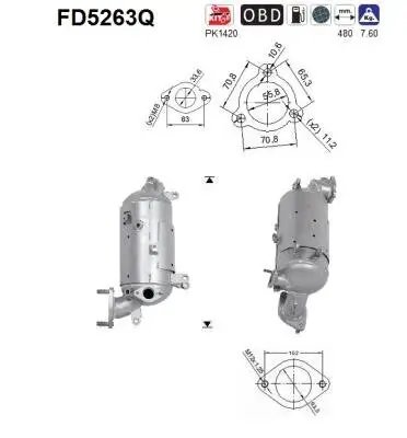 Ruß-/Partikelfilter, Abgasanlage AS FD5263Q