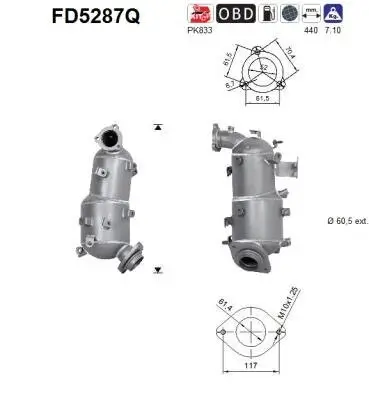 Ruß-/Partikelfilter, Abgasanlage AS FD5287Q