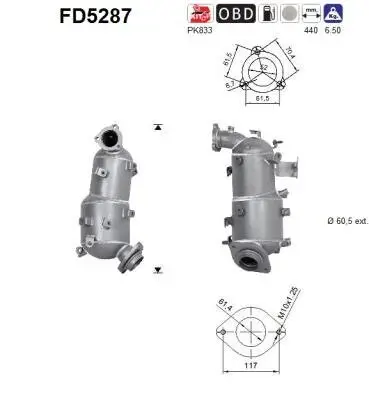 Ruß-/Partikelfilter, Abgasanlage AS FD5287 Bild Ruß-/Partikelfilter, Abgasanlage AS FD5287