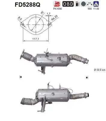 Ruß-/Partikelfilter, Abgasanlage AS FD5288Q