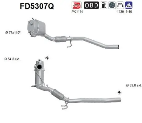 Ruß-/Partikelfilter, Abgasanlage AS FD5307Q