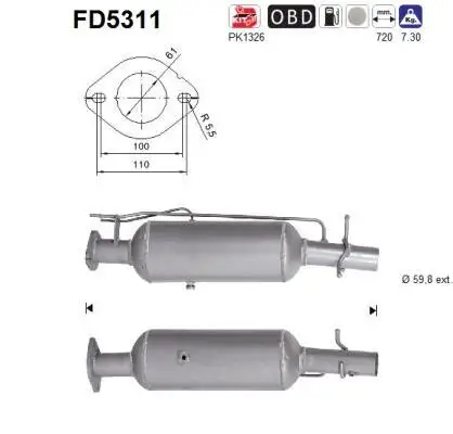 Ruß-/Partikelfilter, Abgasanlage AS FD5311