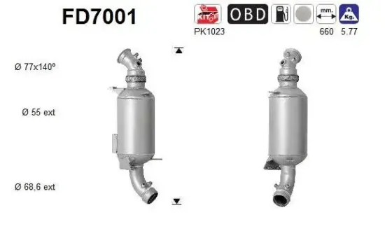 Ruß-/Partikelfilter, Abgasanlage AS FD7001 Bild Ruß-/Partikelfilter, Abgasanlage AS FD7001