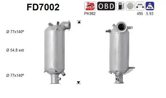 Ruß-/Partikelfilter, Abgasanlage AS FD7002