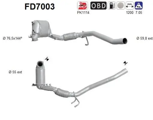 Ruß-/Partikelfilter, Abgasanlage AS FD7003