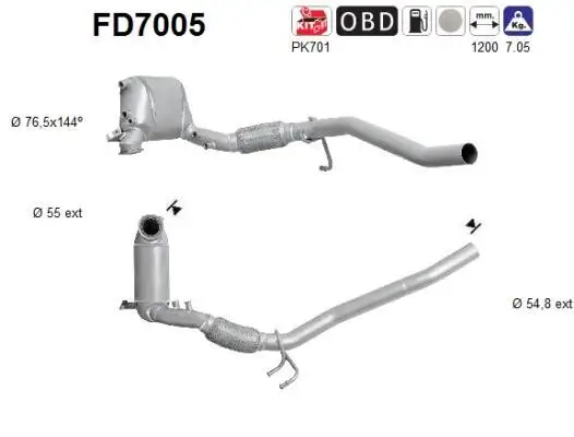 Ruß-/Partikelfilter, Abgasanlage AS FD7005