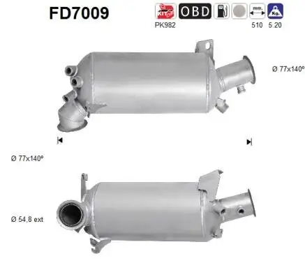 Ruß-/Partikelfilter, Abgasanlage AS FD7009