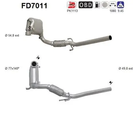 Ruß-/Partikelfilter, Abgasanlage AS FD7011