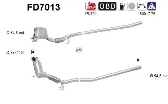 Ruß-/Partikelfilter, Abgasanlage AS FD7013