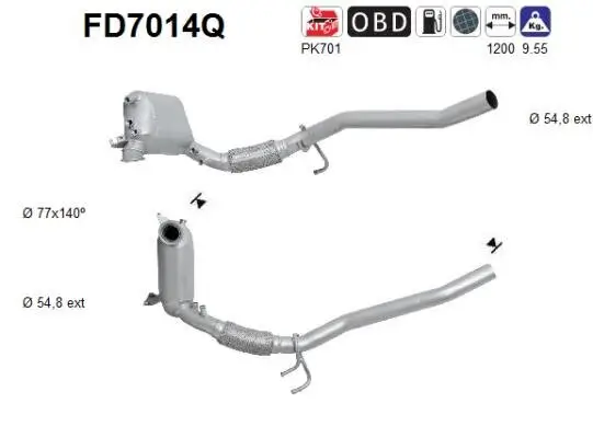 Ruß-/Partikelfilter, Abgasanlage AS FD7014Q