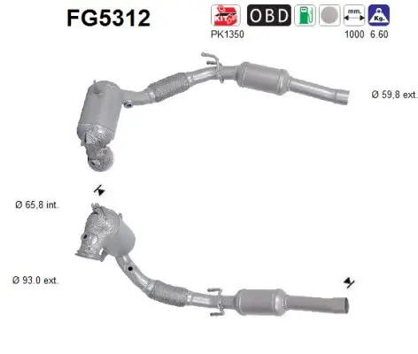 Ruß-/Partikelfilter, Abgasanlage AS FG5312 Bild Ruß-/Partikelfilter, Abgasanlage AS FG5312