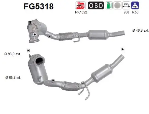 Ruß-/Partikelfilter, Abgasanlage AS FG5318 Bild Ruß-/Partikelfilter, Abgasanlage AS FG5318