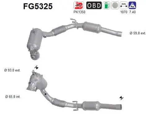 Ruß-/Partikelfilter, Abgasanlage AS FG5325 Bild Ruß-/Partikelfilter, Abgasanlage AS FG5325