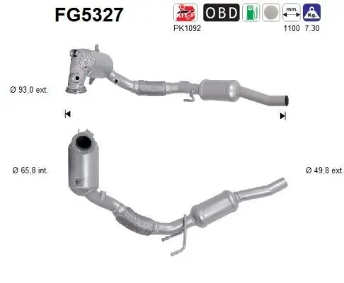 Ruß-/Partikelfilter, Abgasanlage AS FG5327 Bild Ruß-/Partikelfilter, Abgasanlage AS FG5327