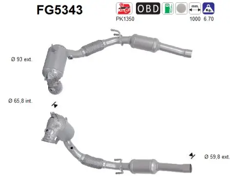 Ruß-/Partikelfilter, Abgasanlage AS FG5343 Bild Ruß-/Partikelfilter, Abgasanlage AS FG5343
