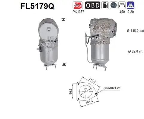 Ruß-/Partikelfilter, Abgasanlage AS FL5179Q