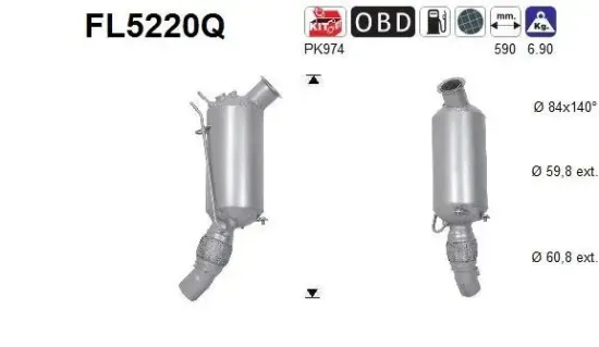 Ruß-/Partikelfilter, Abgasanlage AS FL5220Q Bild Ruß-/Partikelfilter, Abgasanlage AS FL5220Q