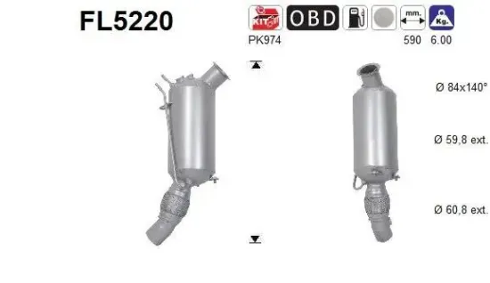 Ruß-/Partikelfilter, Abgasanlage AS FL5220 Bild Ruß-/Partikelfilter, Abgasanlage AS FL5220