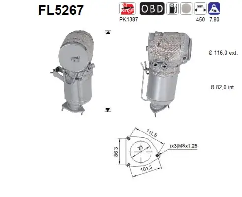 Ruß-/Partikelfilter, Abgasanlage AS FL5267