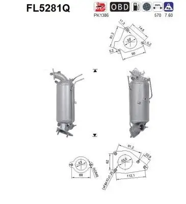 Ruß-/Partikelfilter, Abgasanlage AS FL5281Q Bild Ruß-/Partikelfilter, Abgasanlage AS FL5281Q