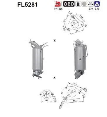 Ruß-/Partikelfilter, Abgasanlage AS FL5281 Bild Ruß-/Partikelfilter, Abgasanlage AS FL5281