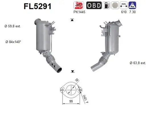 Ruß-/Partikelfilter, Abgasanlage AS FL5291