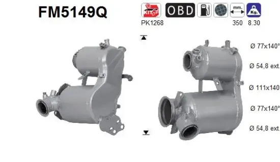 Ruß-/Partikelfilter, Abgasanlage AS FM5149Q Bild Ruß-/Partikelfilter, Abgasanlage AS FM5149Q