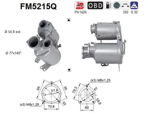 Ruß-/Partikelfilter, Abgasanlage AS FM5215Q Bild Ruß-/Partikelfilter, Abgasanlage AS FM5215Q