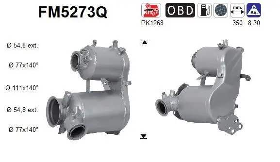 Ruß-/Partikelfilter, Abgasanlage AS FM5273Q