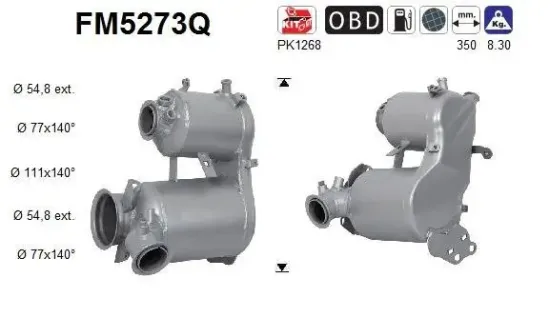 Ruß-/Partikelfilter, Abgasanlage AS FM5273Q Bild Ruß-/Partikelfilter, Abgasanlage AS FM5273Q