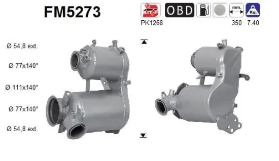Ruß-/Partikelfilter, Abgasanlage AS FM5273 Bild Ruß-/Partikelfilter, Abgasanlage AS FM5273