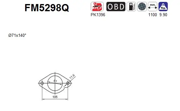 Ruß-/Partikelfilter, Abgasanlage AS FM5298Q