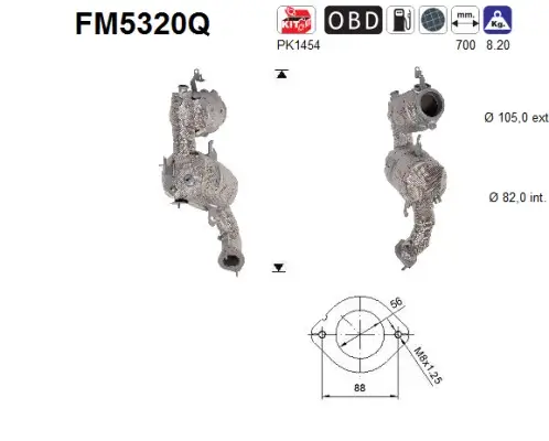 Ruß-/Partikelfilter, Abgasanlage AS FM5320Q Bild Ruß-/Partikelfilter, Abgasanlage AS FM5320Q