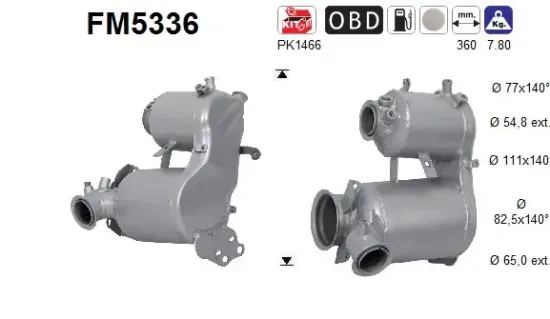 Ruß-/Partikelfilter, Abgasanlage AS FM5336 Bild Ruß-/Partikelfilter, Abgasanlage AS FM5336