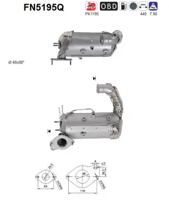 Ruß-/Partikelfilter, Abgasanlage AS FN5195Q