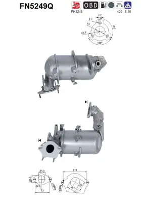 Ruß-/Partikelfilter, Abgasanlage AS FN5249Q Bild Ruß-/Partikelfilter, Abgasanlage AS FN5249Q