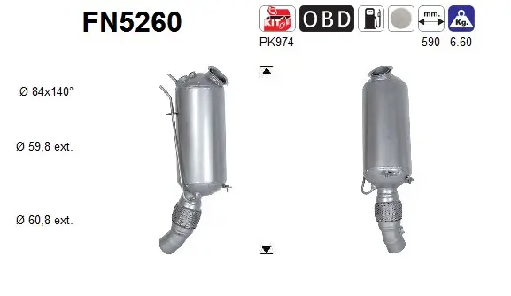Ruß-/Partikelfilter, Abgasanlage AS FN5260